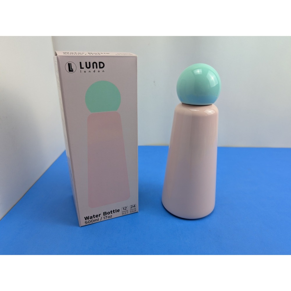 Lund London Skittle Water Bottle 17 Oz Pink Mint Lid New